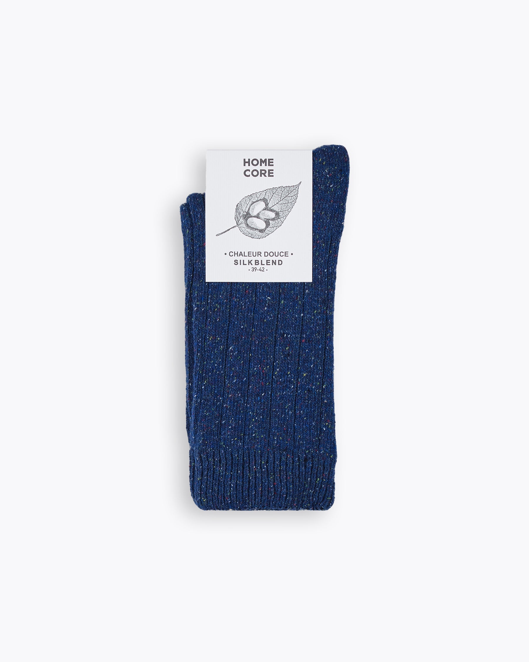 WOOL-SILK SOCKS - ELEMENTS DARK BLUE