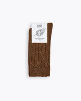 WOOL-SILK SOCKS - EARTH CHESTNUT